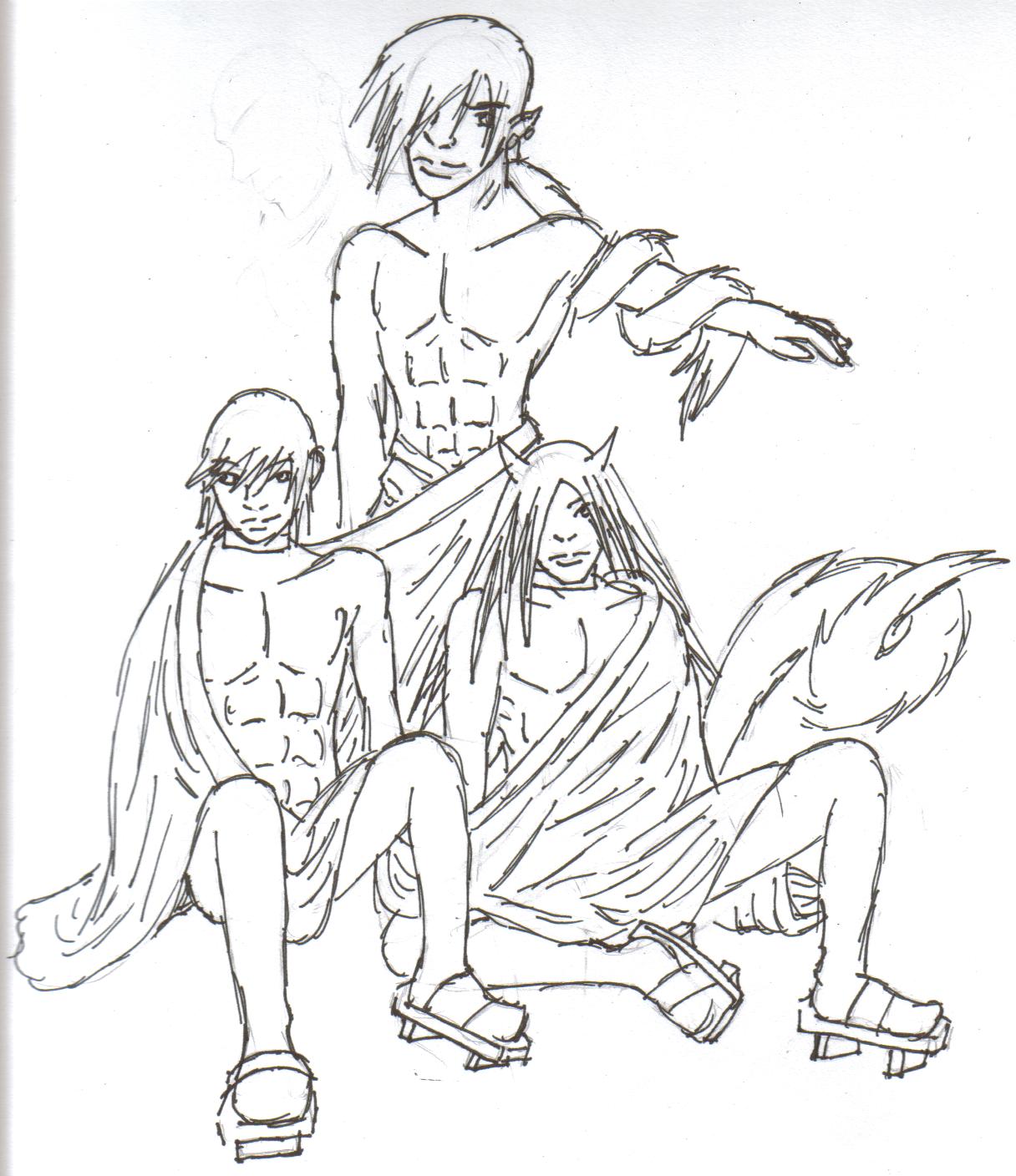 Three Guys in a blanket for Blackpiant by MJW4ever