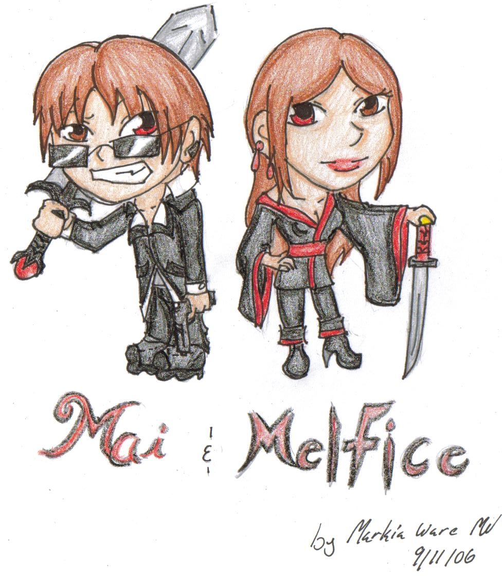 Mai and Melfice (big head cheat) by MJW4ever