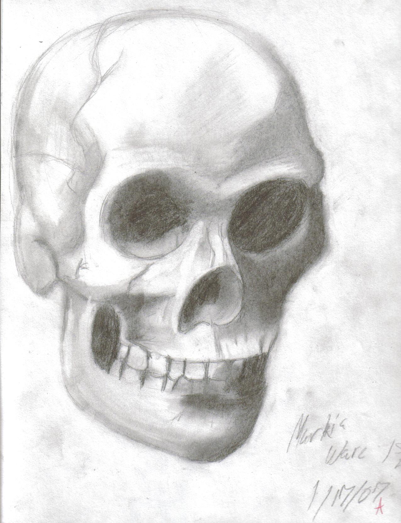 school work--skull by MJW4ever