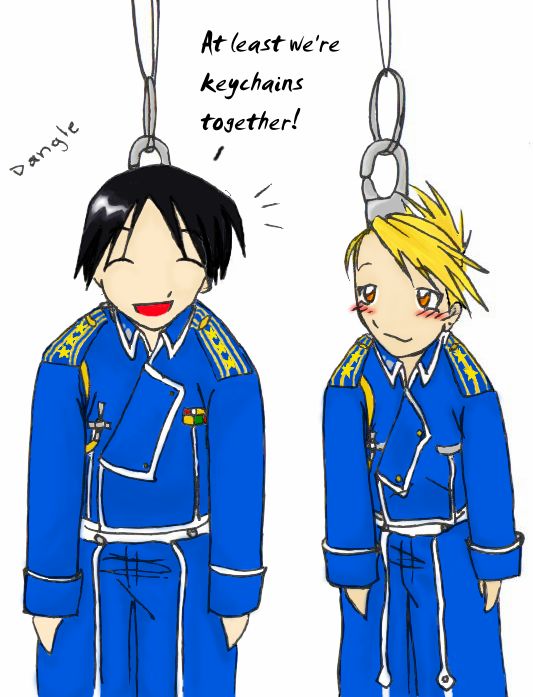 FMA keychains - Roy and Riza by MKsilver116