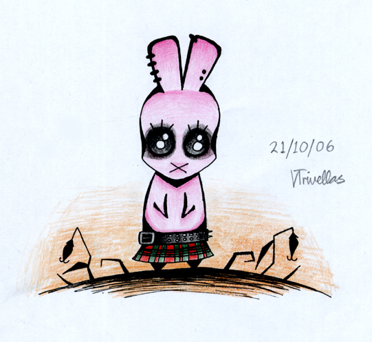 Wicked-cool pink punk bunny by MadeOfGlass