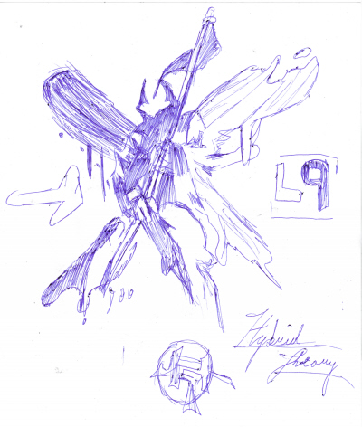 Hybrid Theory (Pen Sketch) by MadnessHero