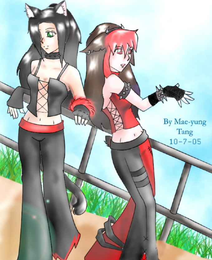 Cheshire Shmee and me (done on photoshop) by Mae-Mae-Chan27135