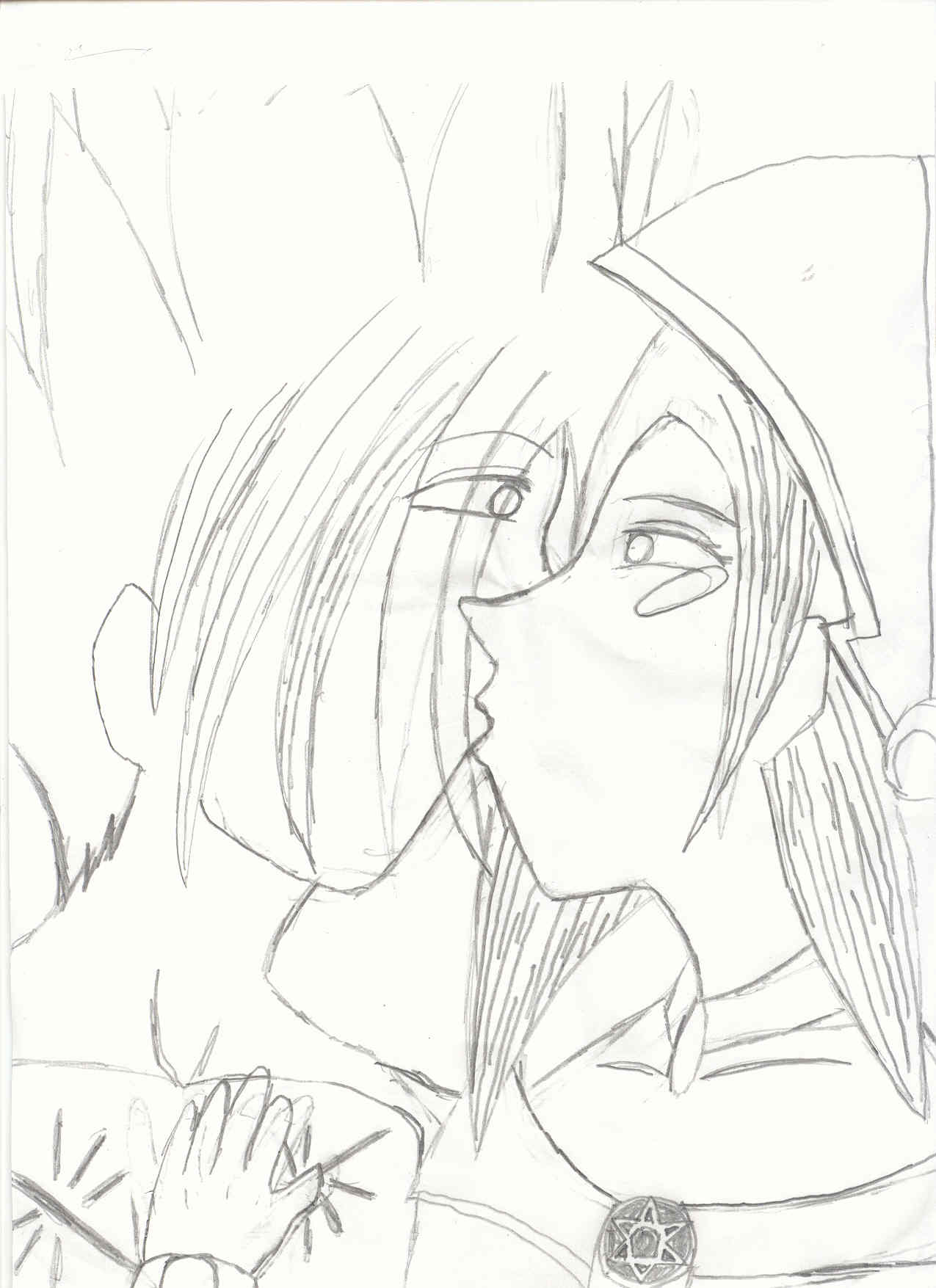 Ryu(my manga character) kissing Dark Magician Girl by MageKnight007