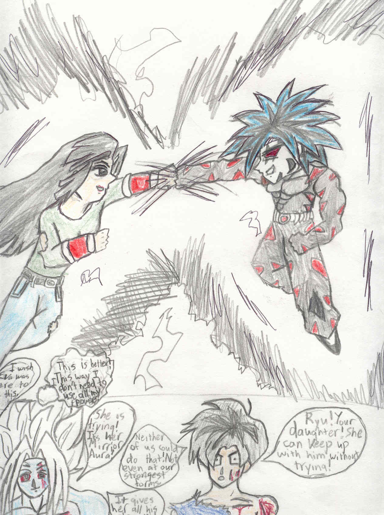 Ryu's Daughter Vs. Shadow by MageKnight007
