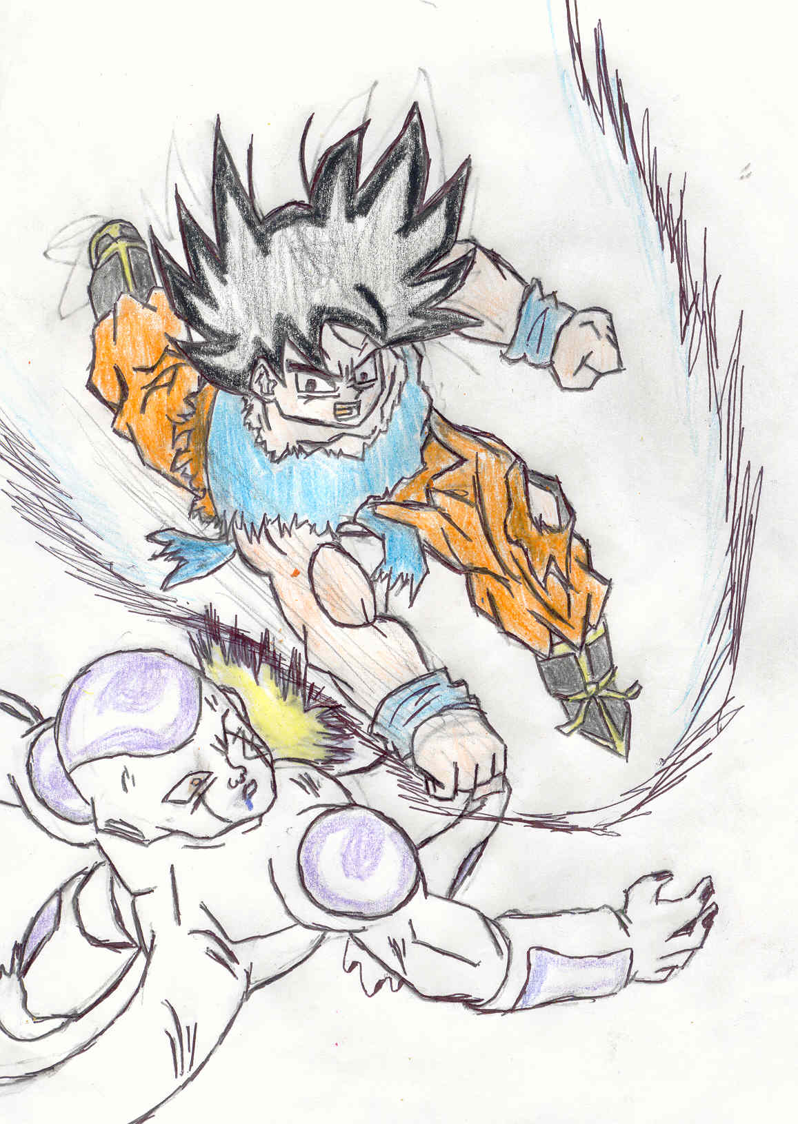 A tribute to DBZ; Goku vs. Freiza by MageKnight007