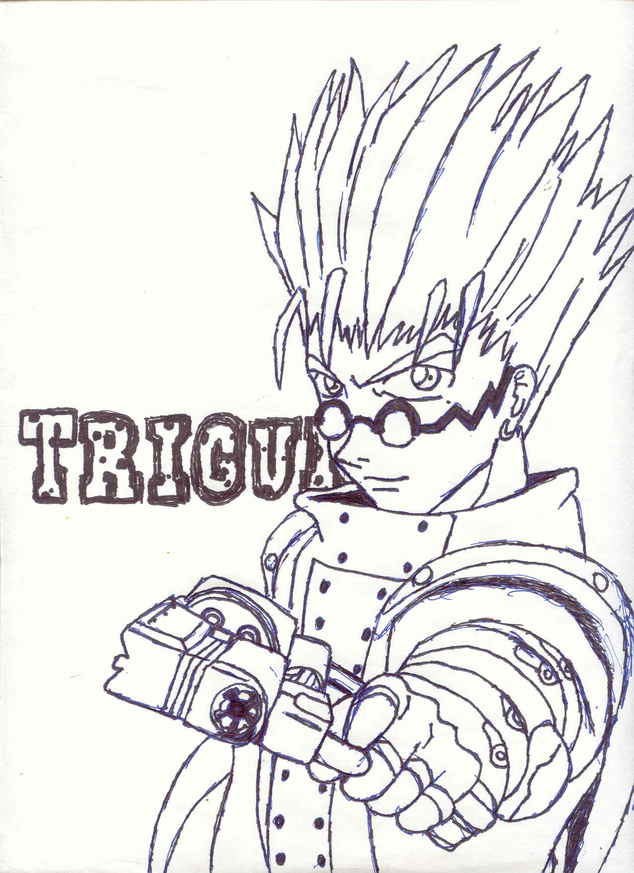 Trigun Black and White by MageKnight007