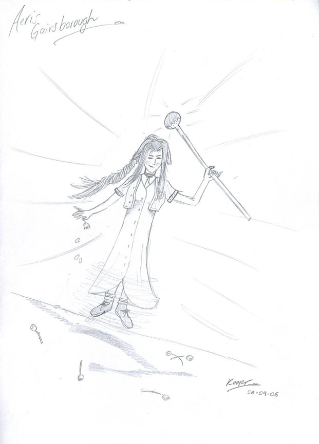 Aeris and her Magic - Sketch by Mage_Lulu