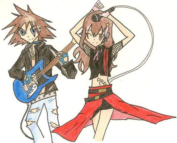 Sora and Hikari Rockin' Out by Magicaru
