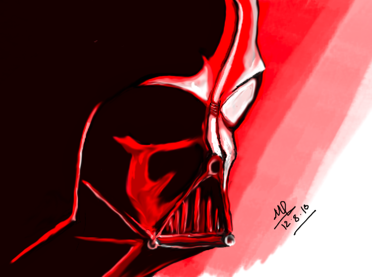 Dart Vader basked in Red by MagikfIngers