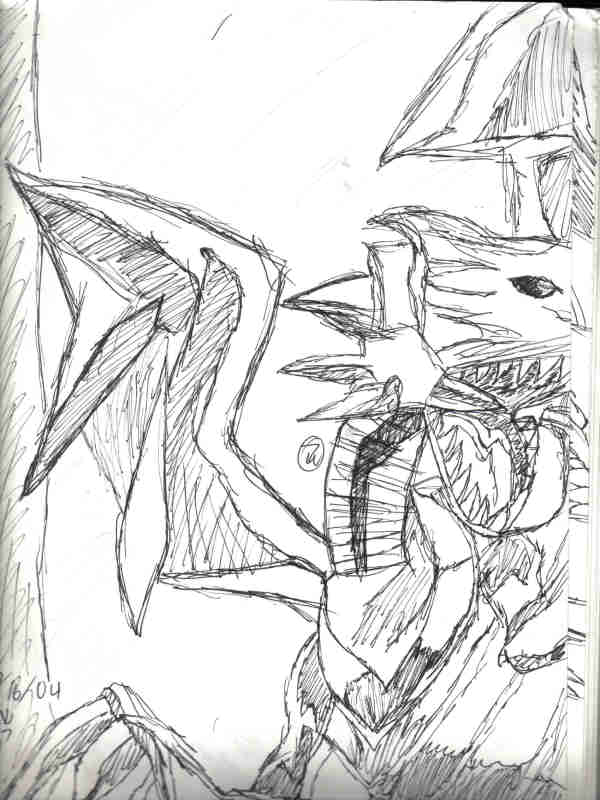 Blue Eyes White Dragon (Sketch) by Magister