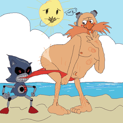 Mecha Sonic + Dr. Eggman at the Beach by Magnolia