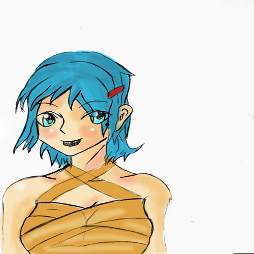 Blue Hair and A Tan by Malosis555