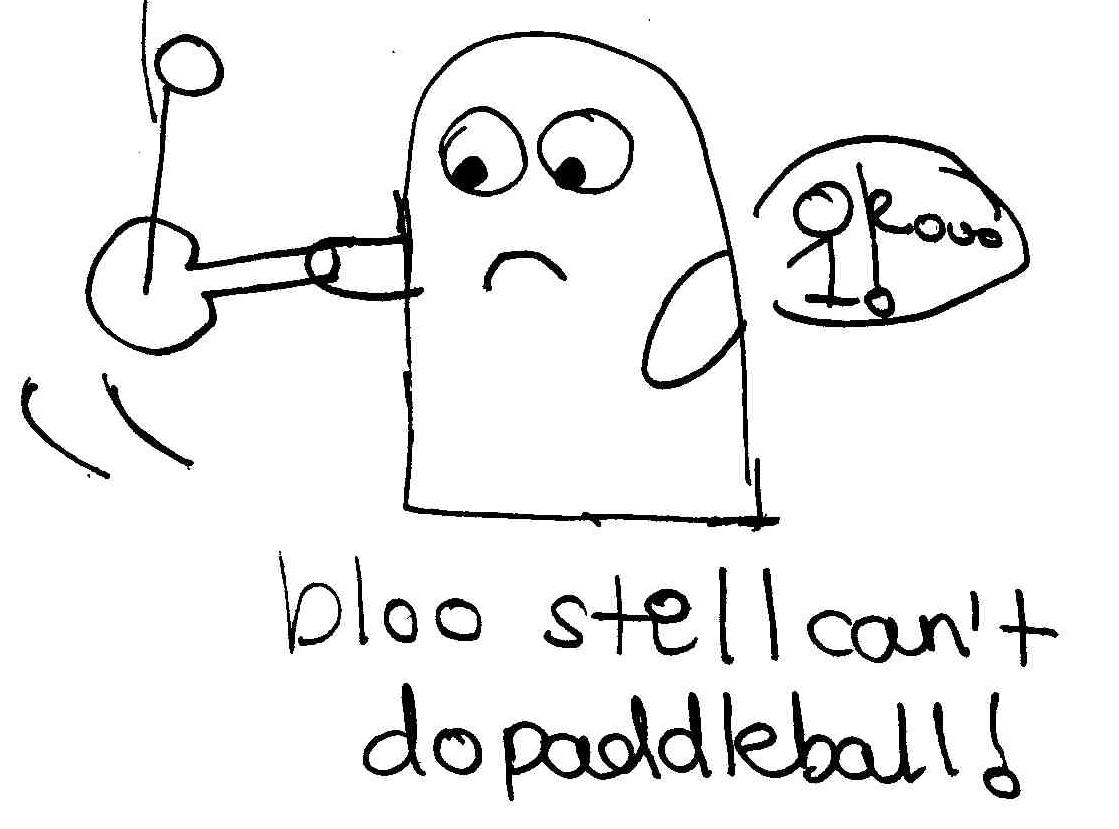 Bloo doing paddleball by Mandarin123