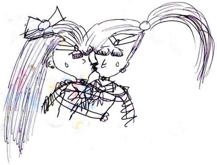 Sailor Venus & Jupiter kissing by Mandarin123