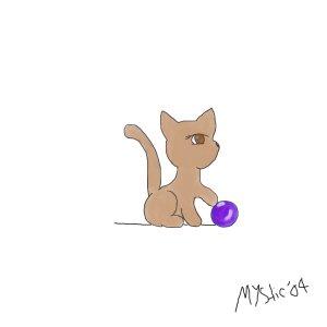Kitty with yarn ball O_o by Mangolious_kiwi