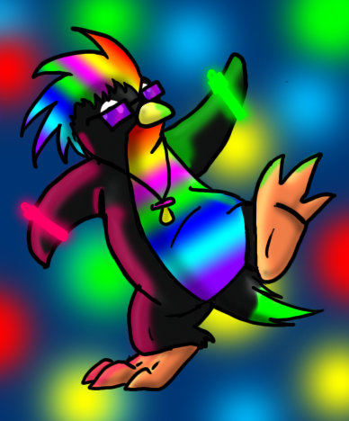 Neon the Rave Penguin by ManiacTHP