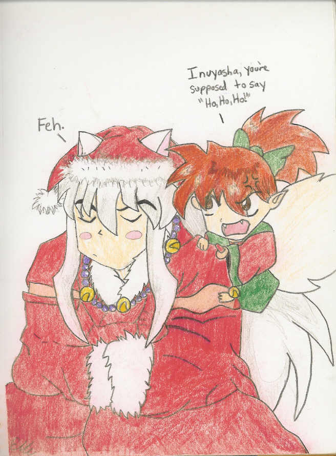 Christmas Joy From Inu and Shippo!^_^ by Manifest_Destiny_Denierure