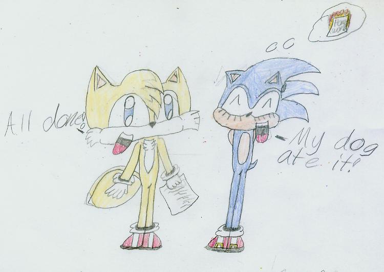 When Sonic & Tails was littel(school) by MariaTheFox