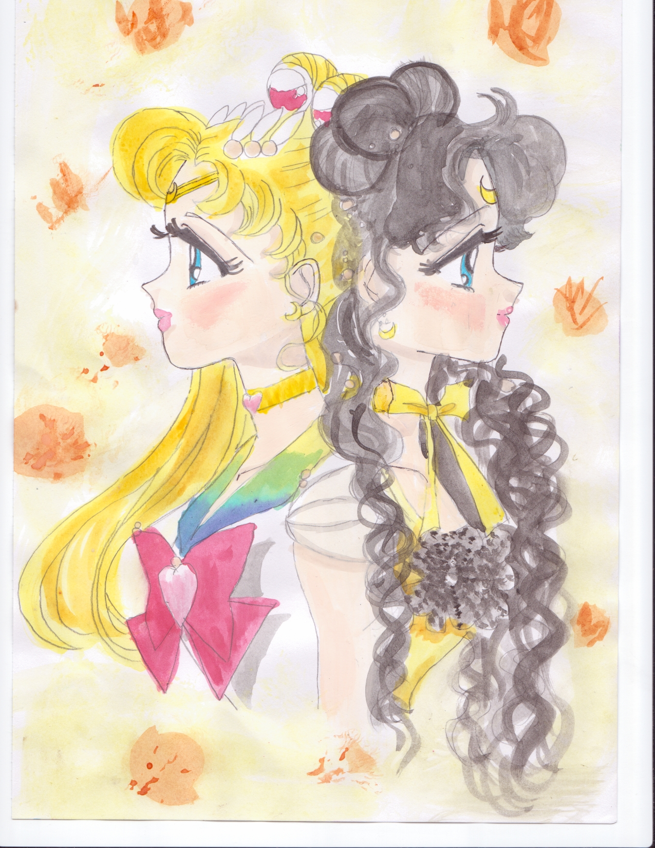 SuperSailormoon and Luna by MarieZombie