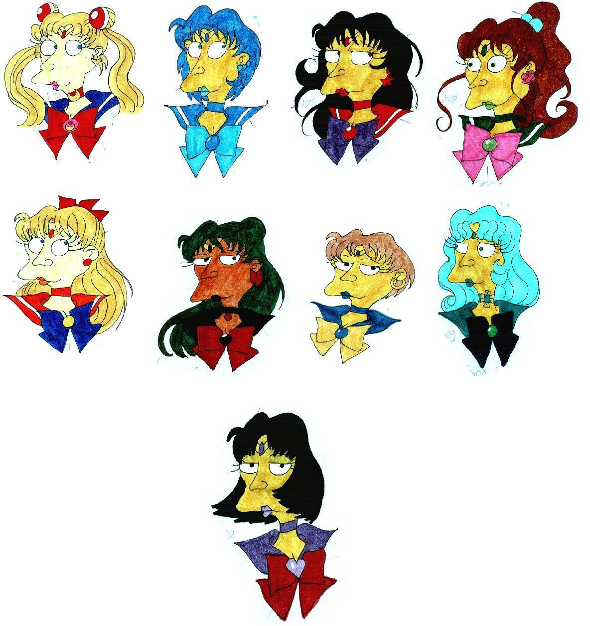 Sailor Senshi - Simpsons Style! by Marilyn