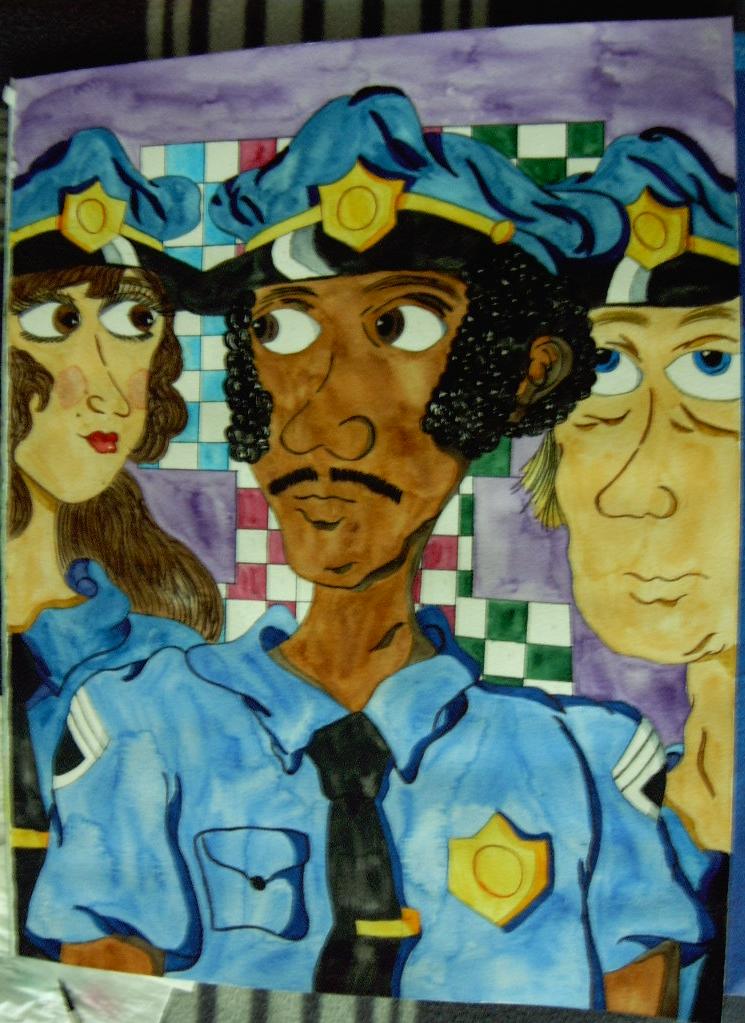 Portrait of the three cops by Marilyn