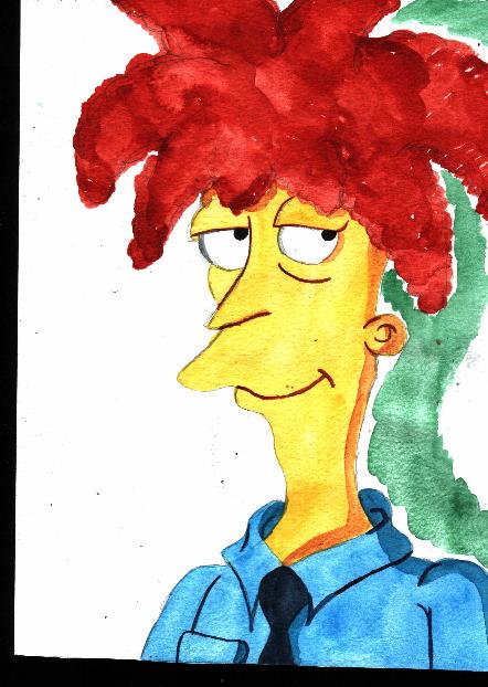 Sideshow Bob - watercolor by Marilyn