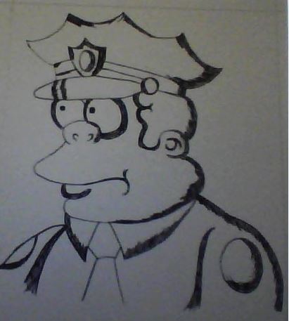 Chief Wiggum Sketch by Marilyn