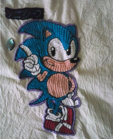 Sonic The Hedgehog embroidery by Marilyn