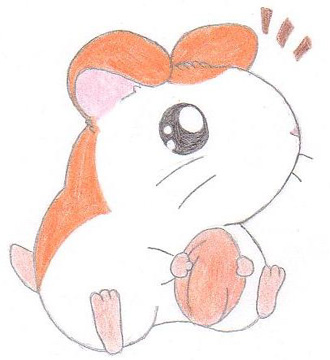 Hamtaro with a seed/nut? Cute face xD by Maru