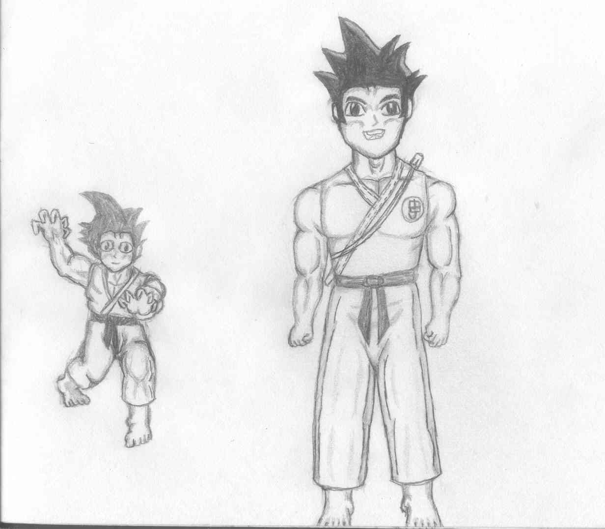 Kid and Teen Goku by MasterTengu