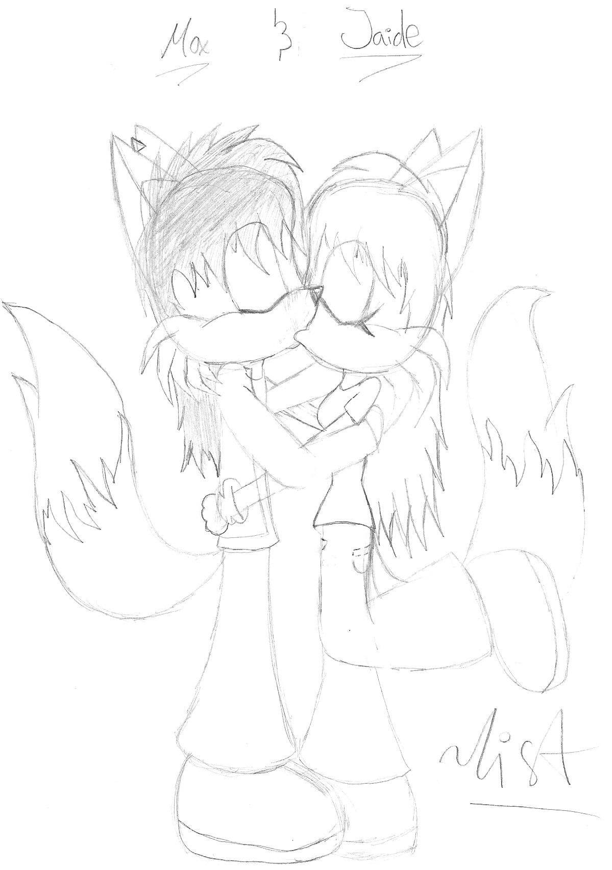 Max and Jaide: A sweet Kiss -sketch- by Max2085