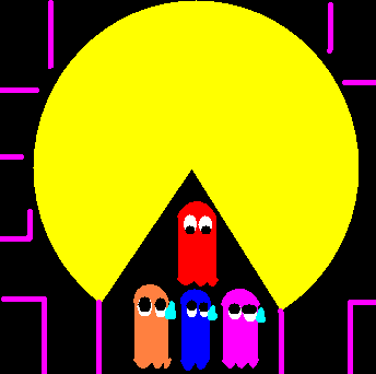 Pac-Man finally gets the ghosts by MechaSonic43