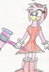Amy Rose and her hammer by Meerkatty