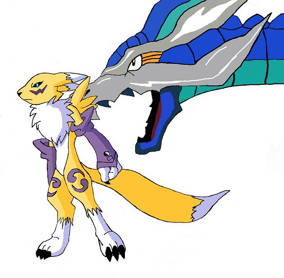 Renamon and Dragoon by Megs-the-hedgehog
