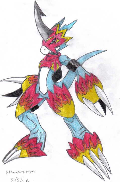 Flamedramon by Megs-the-hedgehog