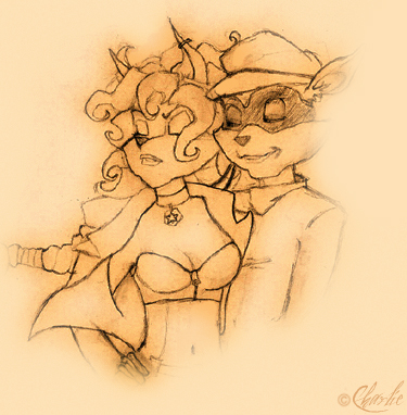 Sly and Carmelita by Mellon_Collee