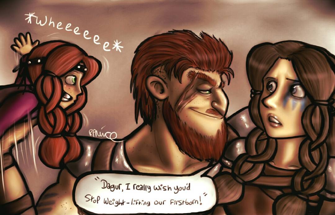 Dagur, Rae and Freja - Do You Even Lift by MeltyCat