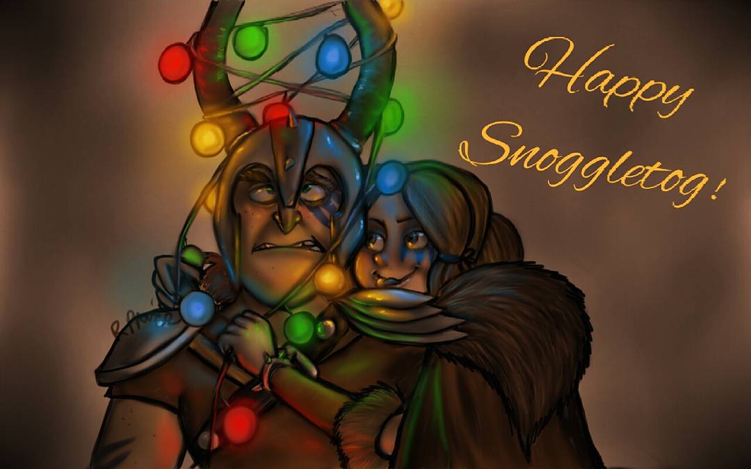 Dagur and Rae - Happy Snoggletog by MeltyCat