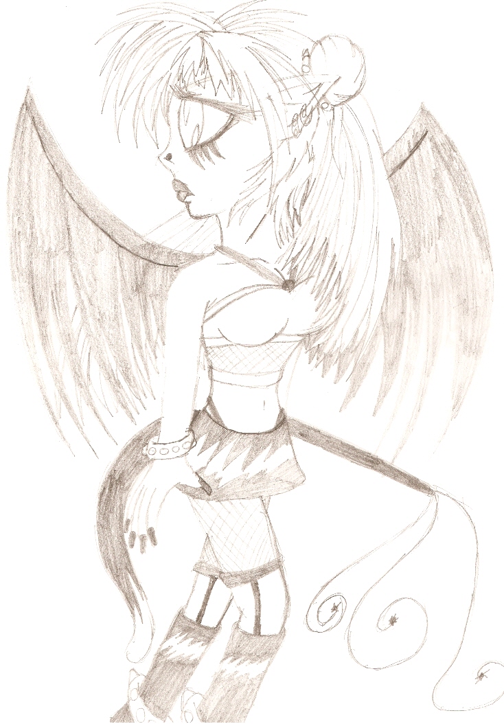 an old pic of a gothic manga girl by Melvintomm
