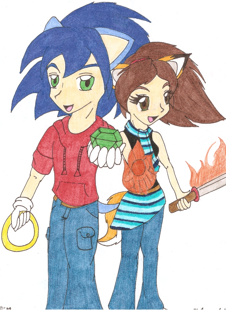 Sonic and Melissa, Humans! by Melvintomm