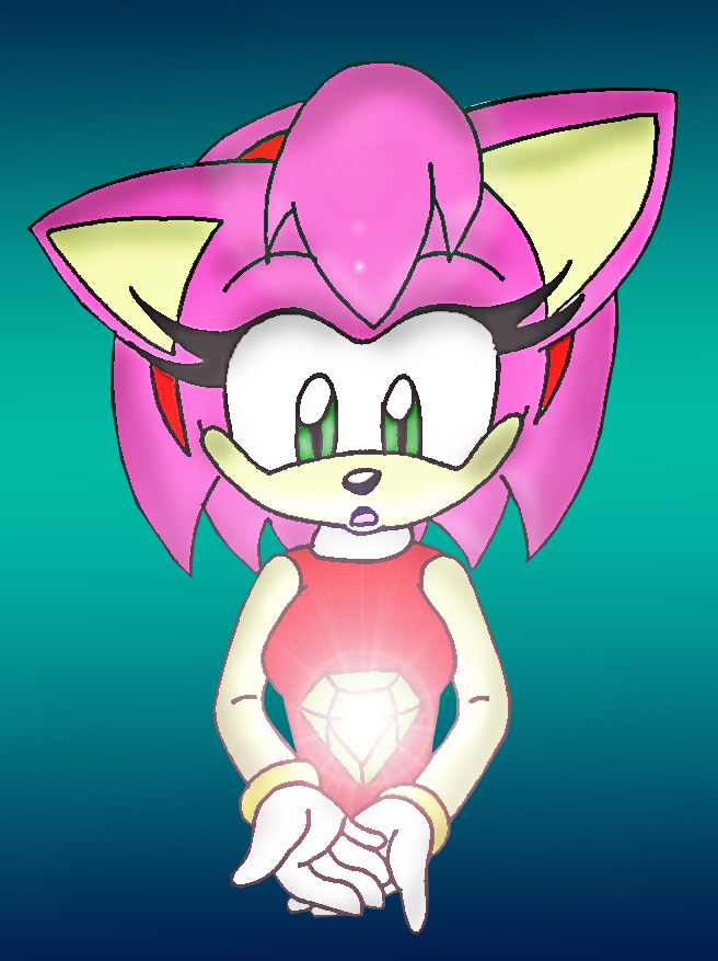 Amy and her chaos emerald by Melvintomm