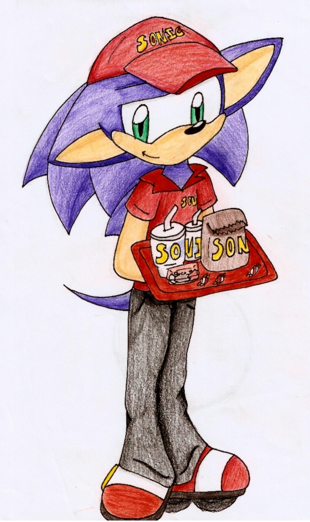 Sonic working at Sonic by Melvintomm