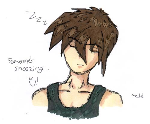 "Someone's snoozing..."(Oekaki, Colored) by Metal_Overlord