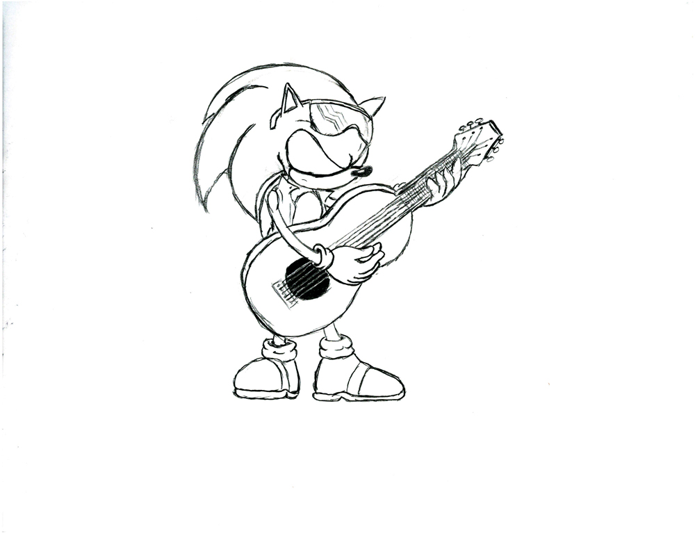Sonic plays the Guitar. by Metal_Overlord