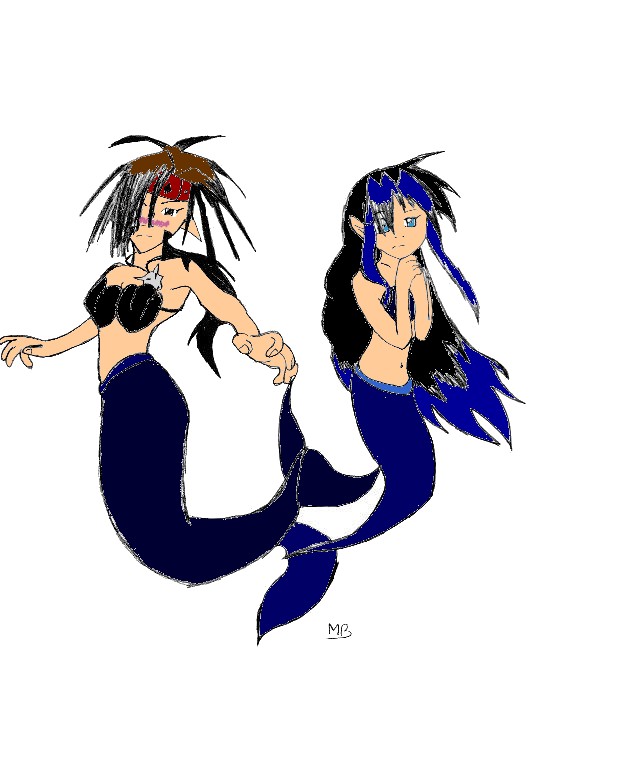 Shiro and Azmaria ( Little Mermaid forms ) by Metalbeast