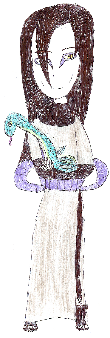 Orochimaru and his pet snake by Mewtwo13