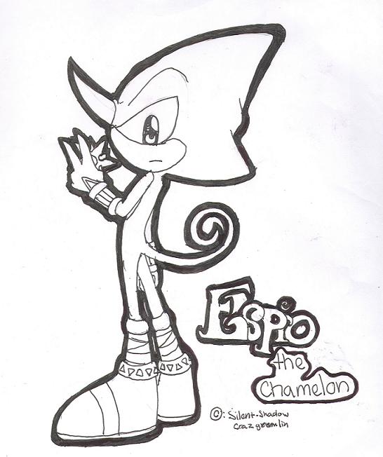 Espio coloring page by Mewtwo_Luver