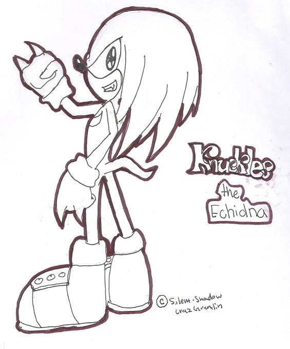 Knuckles coloring page by Mewtwo_Luver