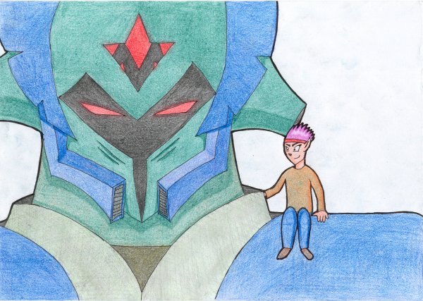 Young guy with his Mecha by Michiel